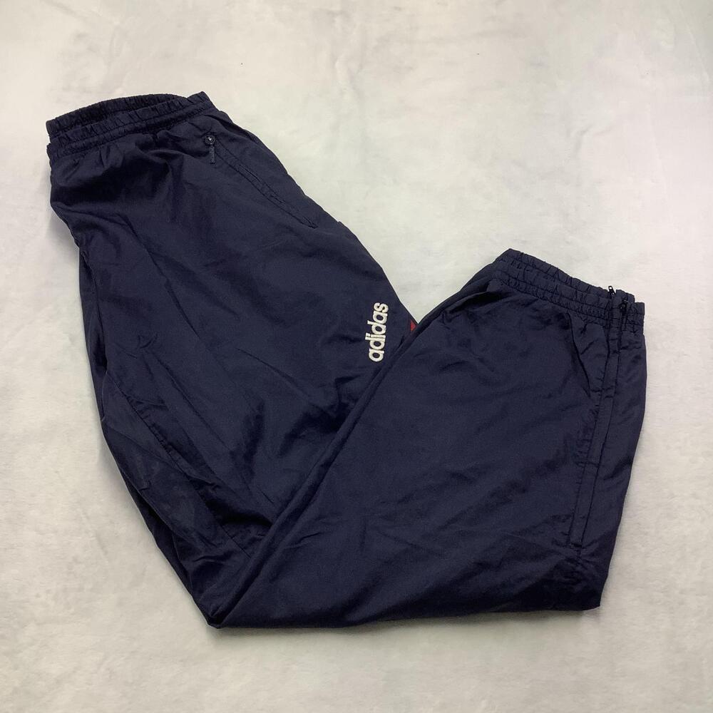 Adidas Track Pants Mens 34 Blue Fieberbrunn Tirol Colorblock Zip Cuff Lined